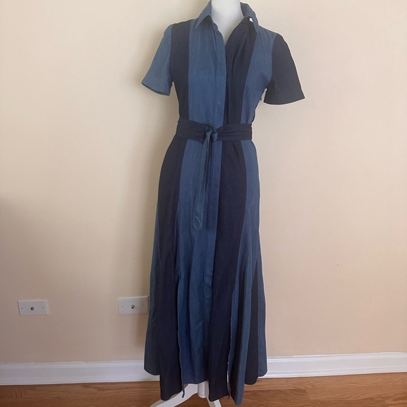 AKRIS PUNTO
Striped Denim Midaxi A Line Dress - Picture 2 of 7
